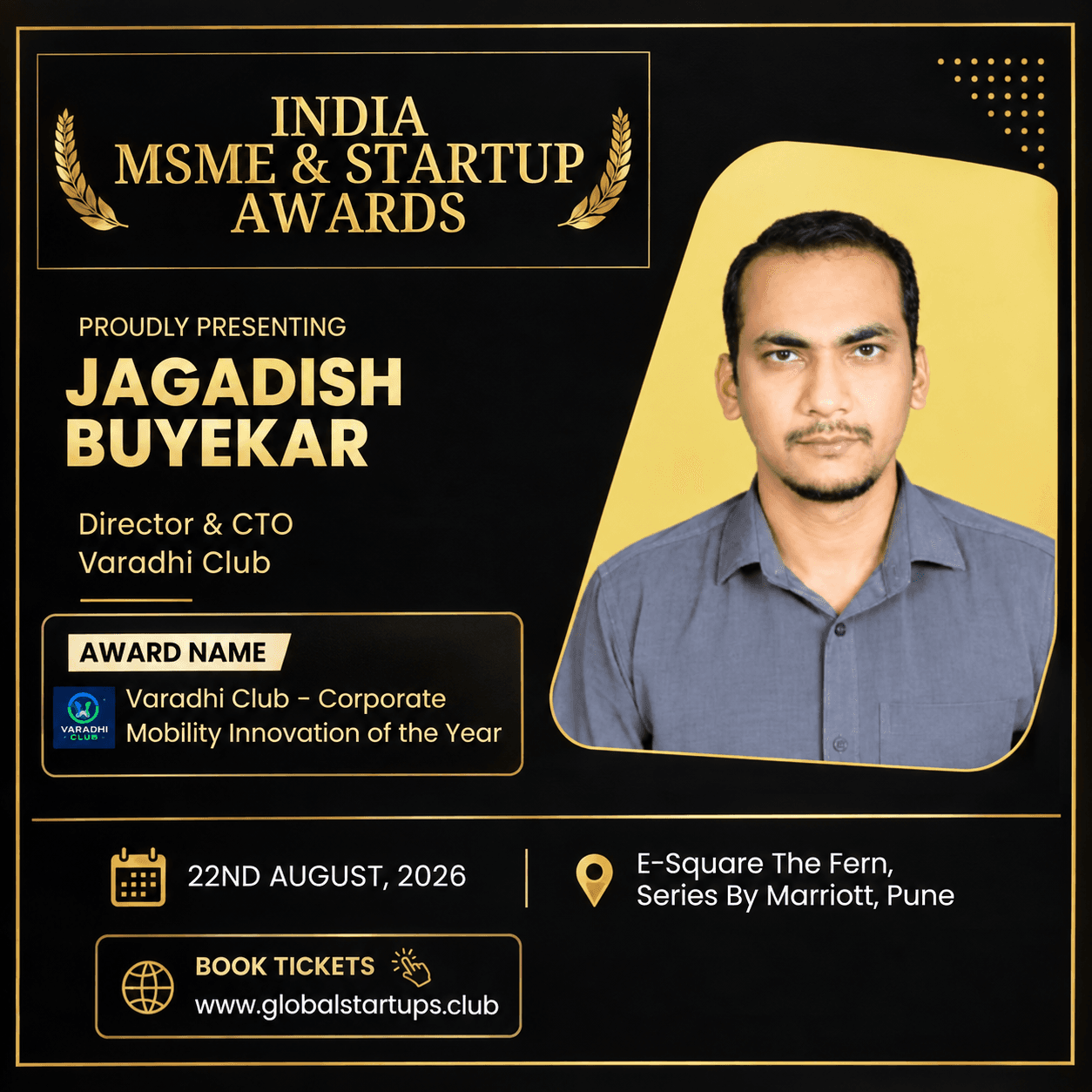 India MSME & Startup Awards announcement for Varadhi Club
